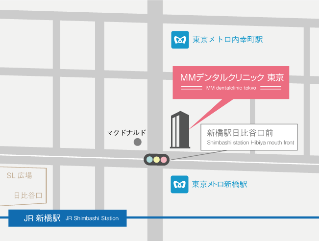 MMデンタルクリニック 東京へのアクセスマップ